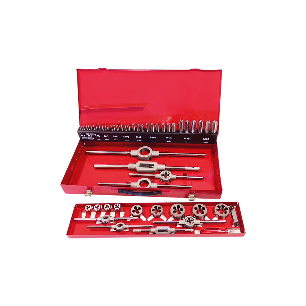 Coffret 40 Filières Et Tarauds Silverline - Diamètres De 3 à 12 Mm - Référence 13720